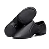 USHINE Black Brown Genuine Leather Elastic cloth Ballet Yoga Training Fitness Jazz Ballet Dace Shoes For Woman Man 1