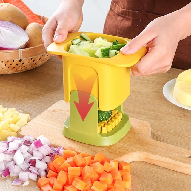 Vegetable Cutter - Manual Vegetable Chopper - Portable Slicer & Salad  Chopper - Space Saver Food Chopper - Compact Stainless Steel Onion Chopper  