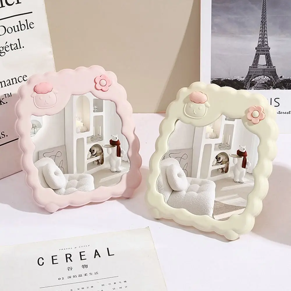 

Cartoon Desktop Stand Mirror Personalized Folding Cute Sheep Makeup Mirror with Bracket Kawaii Vanity Mirror Women Girls