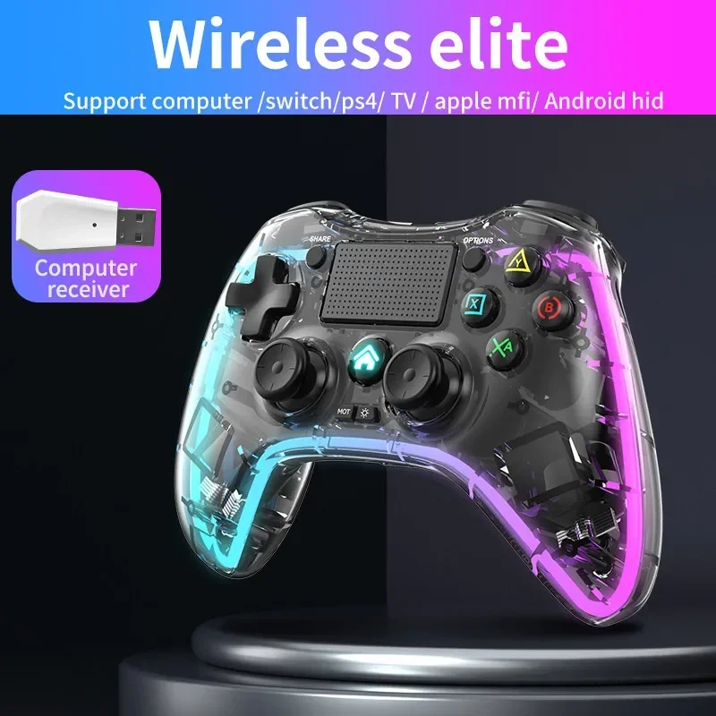 2025 NEW P05 Bluetooth Controller for PS4 switch TV PC Gamepad 2.4G Wireless 6-Axis Vibration Joystick Game Handle RGB Light