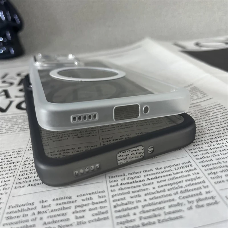 Transparent Magnetic TPU Silicone Case with Camera Protection