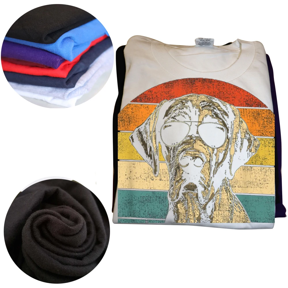 Vintage Great Dane Dad Dog Lovers Father's Day T Shirts Summer Graphic Cotton Streetwear Pet Gifts T-shirt Mens Clothing_voghion.com