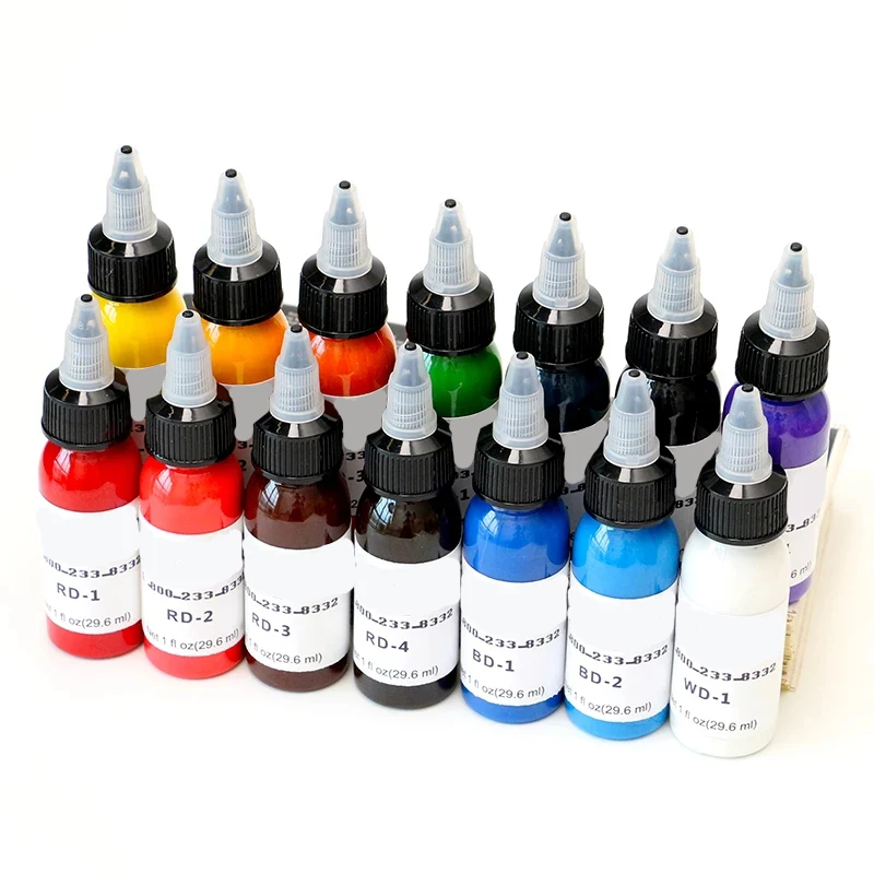 

14pcs 30ml Tattoo Pigment Permanent Makeup Eyebrow & Eyeliner & Lips Beauty Makeup Tattoo Ink Set