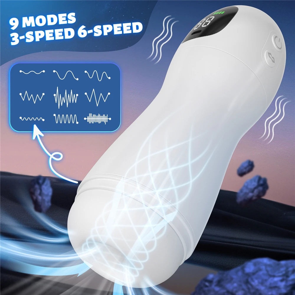Male Masturbator Automatic Sucking Vibration Blowjob Machine Heating Pussy Penis Pump Masturbation Cup Male Masturbator Male Masturbator Cup Male Masturbation Aid