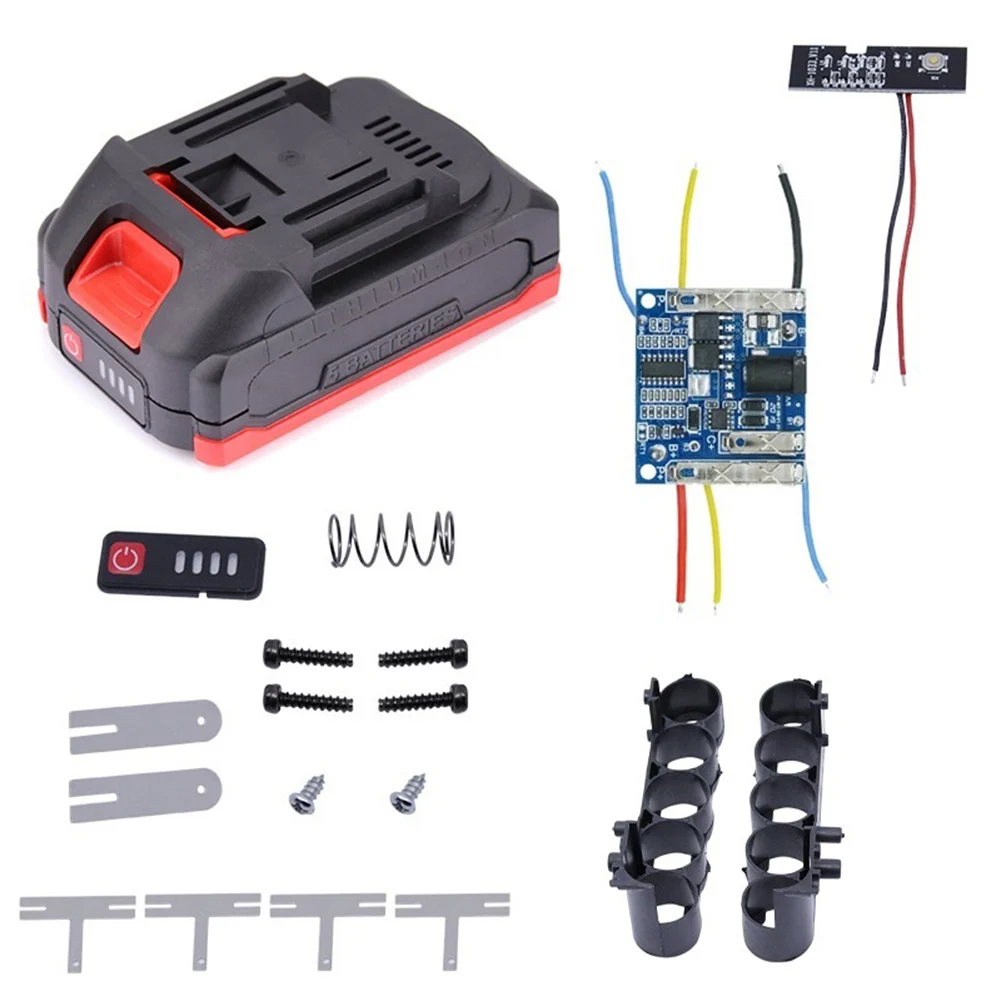 1set BMS 21v Battery Storage Box Plastic Battery Case Shell PCB Charging Board For Makita Power Tool Li-ion Batteries Box new dc18rct li ion battery charger 3a charging current for makita 14 4v 18v bl1830 bl1430 dc18rc dc18ra power tool