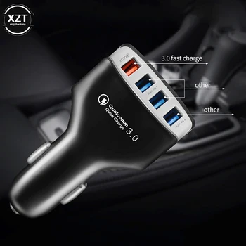 Caricabatteria per auto caricabatteria rapido per auto USB a 4 porte QC 3.0 adattatore di ricarica per telefono cellulare per iPhone Samsung Car Mobile Phone