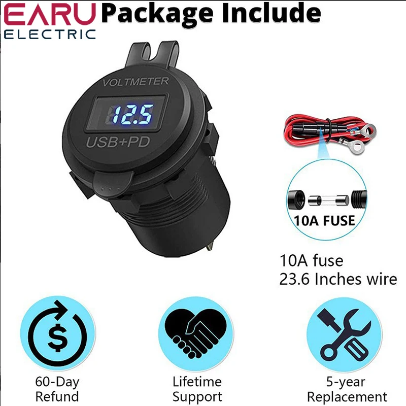  а ġ   ܼƮ ,  3.0 USB , ڵ Ʈ , 60W PD  QC, 12V, 24V