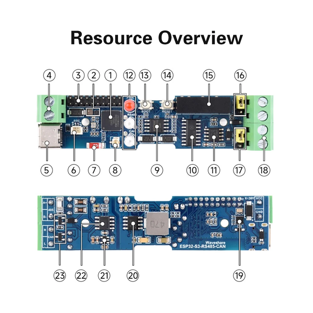 รูปสินค้า บอร์ดควบคุมอุตสาหกรรม ESP32-S3 พร้อม Wifi Bluetooth และอินพุต/เอาท์พุต