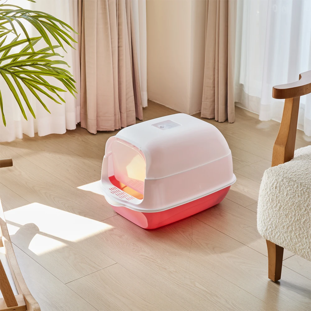 Voltsify Detachable Cat Litter Box with 180° Flip-Top & Scoop & Deodorant, 35cm W x 50 cm D x 35 cm H: uk Stock, 4 Days Free Delivery, & No Order Amount limit