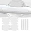 Car Door Handle Bowl Scratch Protective Invisible Transparent Stickers Silicon Rearview Mirror Anti-collision Protection Strip 1