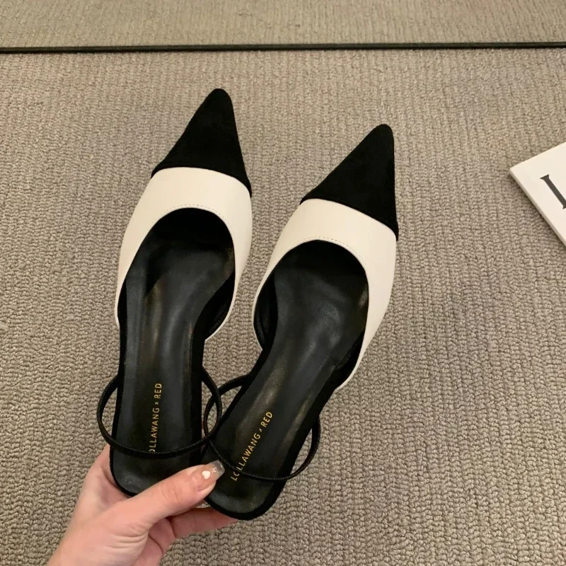 여름 패션 포인티드 토 미끄럼 방지 버클 스트랩, 섹시한 여성 샌들, 청키 힐, 연회 디자이너 신발