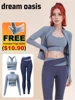 Premium Seamless High Impact Yoga Set 2-3 Piece Workout Outfit - Gym Leggings Sports Bra Top Fitness Set S-2XL 1