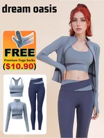 Premium Seamless High Impact Yoga Set 2-3 Piece Workout Outfit - Gym Leggings Sports Bra Top Fitness Set S-2XL 1