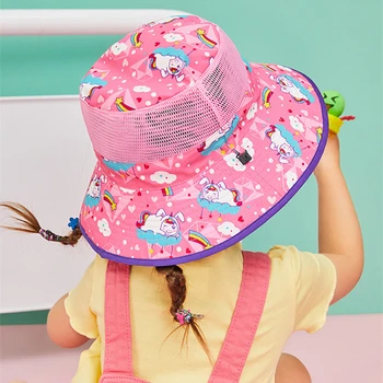 New 2025 Children Unicorn Hats, Sun Hats, Breathable Basin Hats For Boys And Girls, Beach Hats，Fisherman Cap For Kids 0-12 years 1