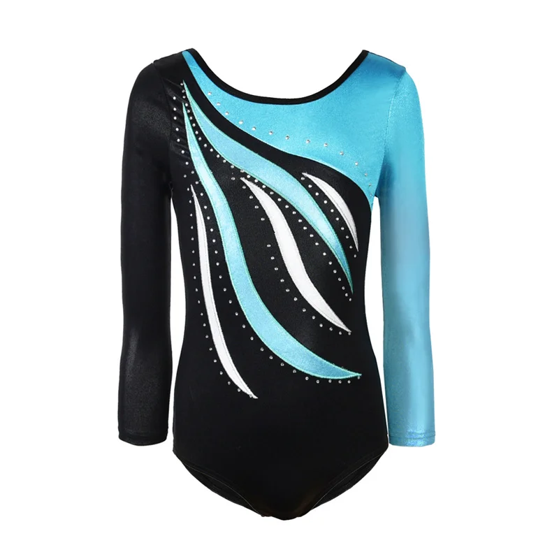 

Best Seller Kids Girls Children Child Long Sleeve Rhinestone Leotard Gymnastics