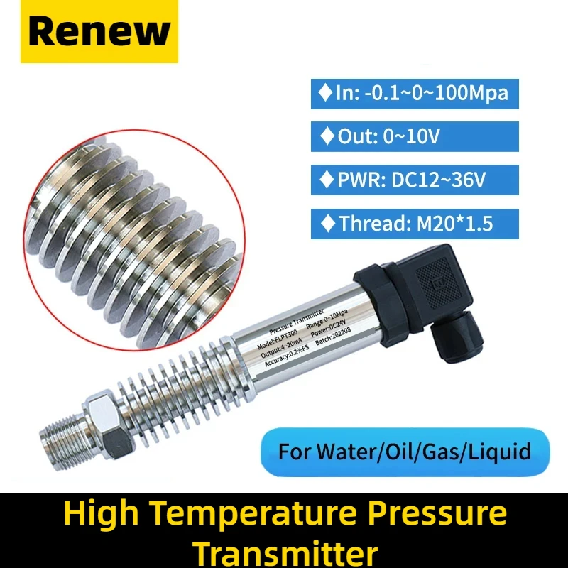 High Temperature Melt Pressure Sensor hvac Pressure Transducer Hydraulic 0-10v Oil Fuel Hot Water Steam Transmitter