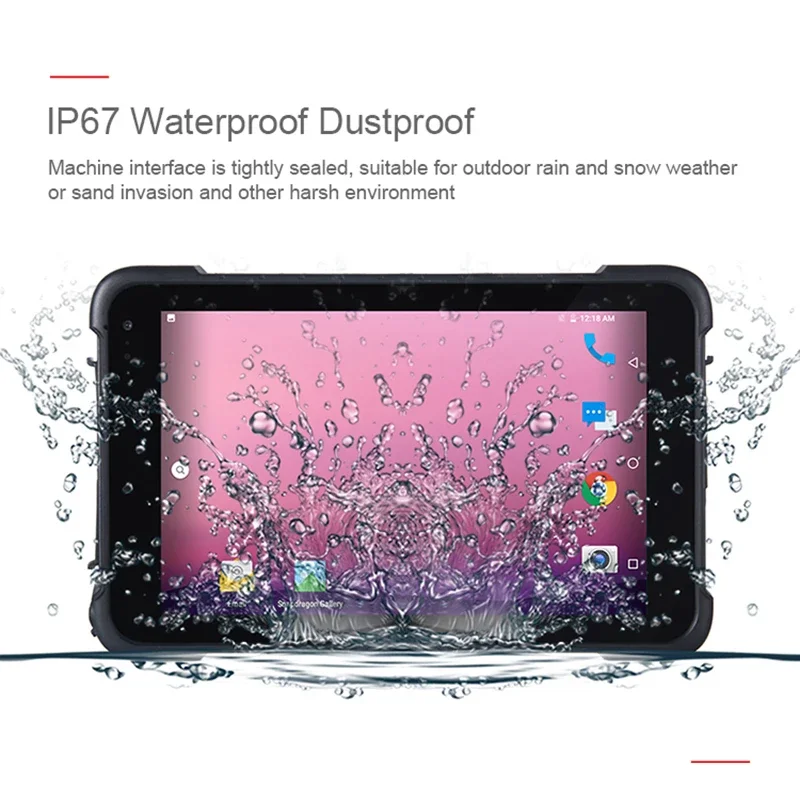 

Прочный планшет Android PC 8 inch 4G RAM 6G ROM IP67 Waterproof промышленное устройство для сбора данных with NFC