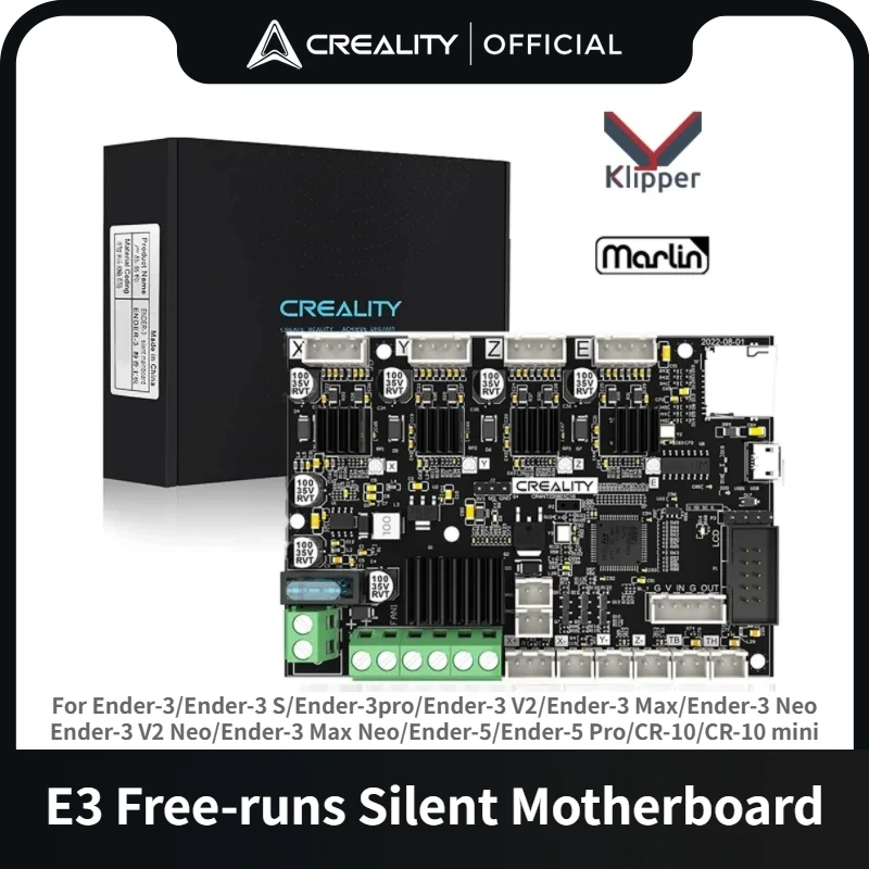 

CREALITY E3 Free-runs Silent Motherboard Upgrade kit 32bit ARM Cortex-M4 Support Marlin and Klipper Firmware Motor Drive TMC2209