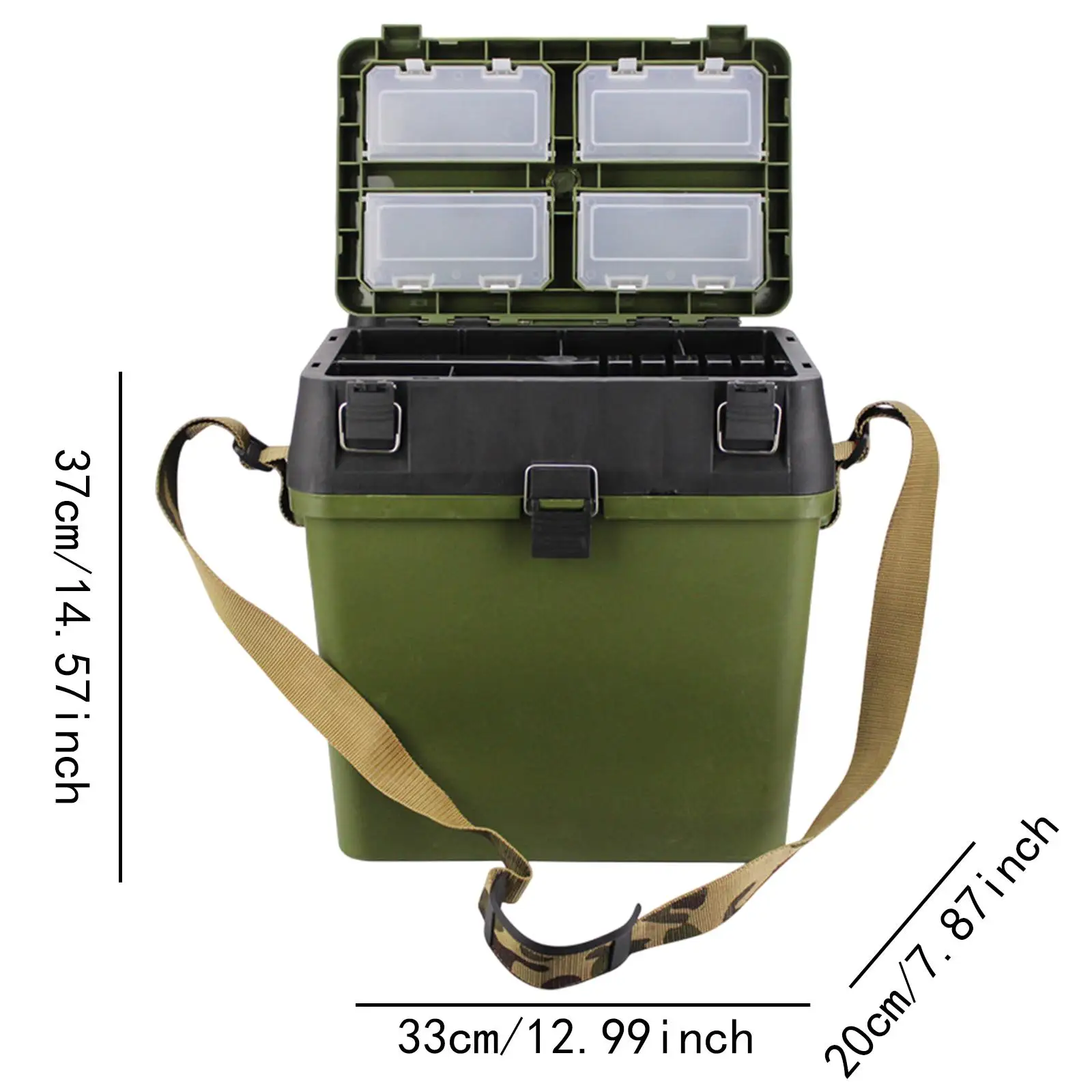 Fishing Tackle Box Fishing Equipment Waterproof Folding Handheld Fish Bucket Adjustable Shoulder Strap Portable Fishing Tool