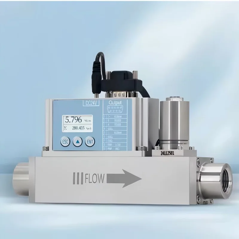 High Precision Gas Measuring Flowmeter Wide Range Aluminum Alloy Digital Thermal Flow Measuring Instrument