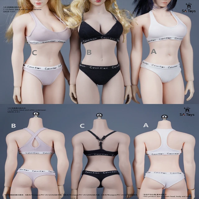 1/6 Female Underwear Clothes Model White Underpants For 12 Figure Body  Action 