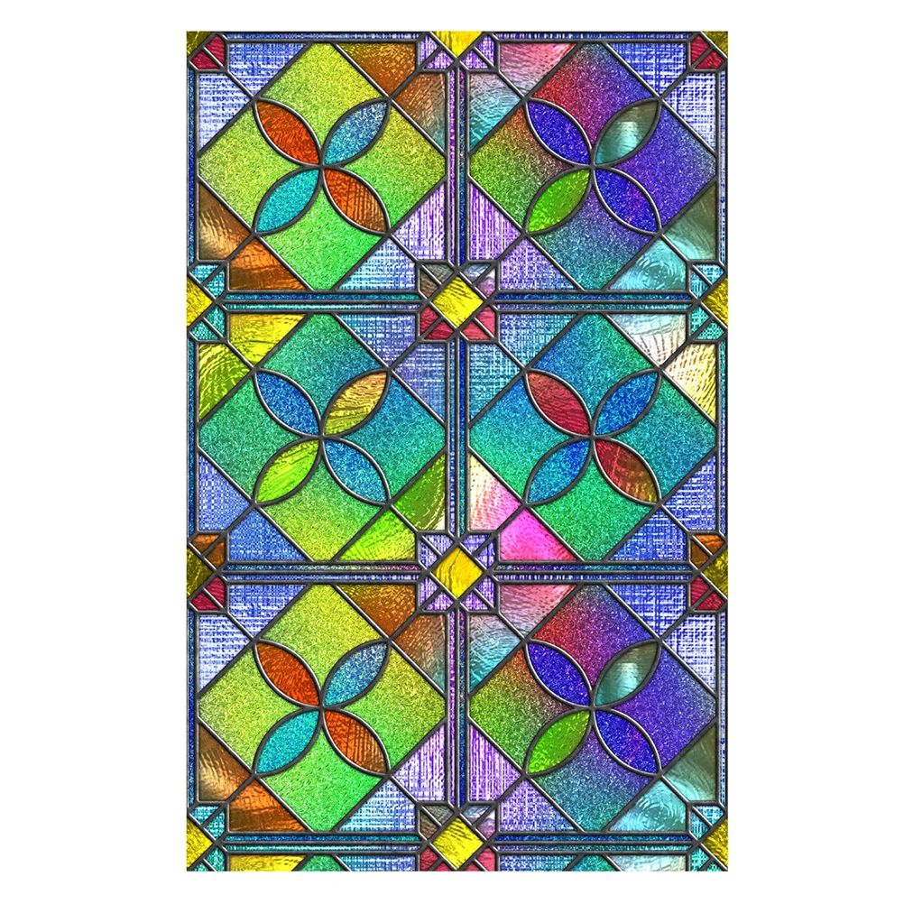 

Decorate Cellophane Diamond Stickers Stained Glass Decorative Film Pvc Removable Window