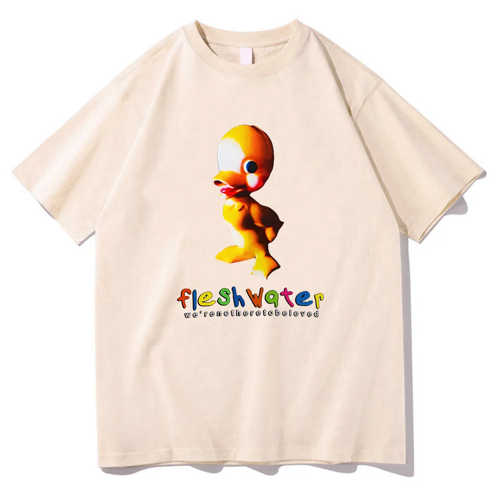 Fleshwater Rock Band T-shirts Funny Duck Graphic Printing Tee-shirt Women Men Grunge Fashion Tshirts Cotton Short Sleeve Tee Top 4