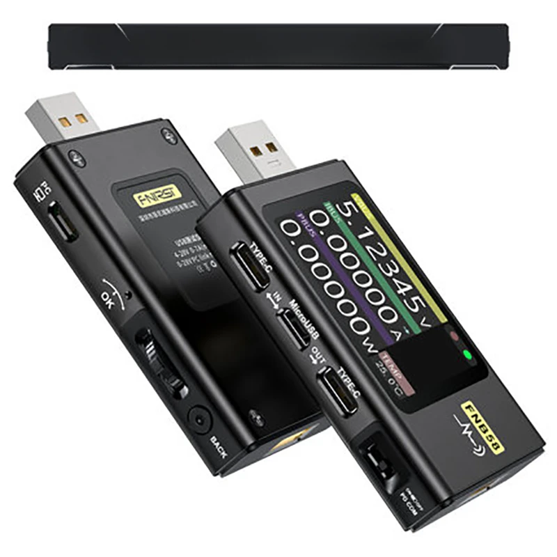 

-FNB58 USB вольтметр Type-C тестер мощности быстрой зарядки QC/PD