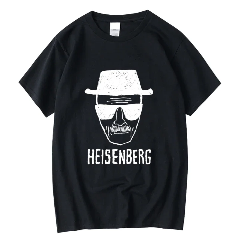 الرجال الموضة رداء علوي غير رسمي جودة قصيرة الأكمام 100% القطن فضفاض هايزنبرغ PrintedTshirt عادية رجالي التي شيرت كول الصيف الرجال التي شيرت