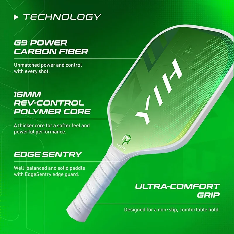 YIH Sport Selling In Stock Adult Professional Carbon Fiber Elongated Pickleball Paddle USAPA Standard