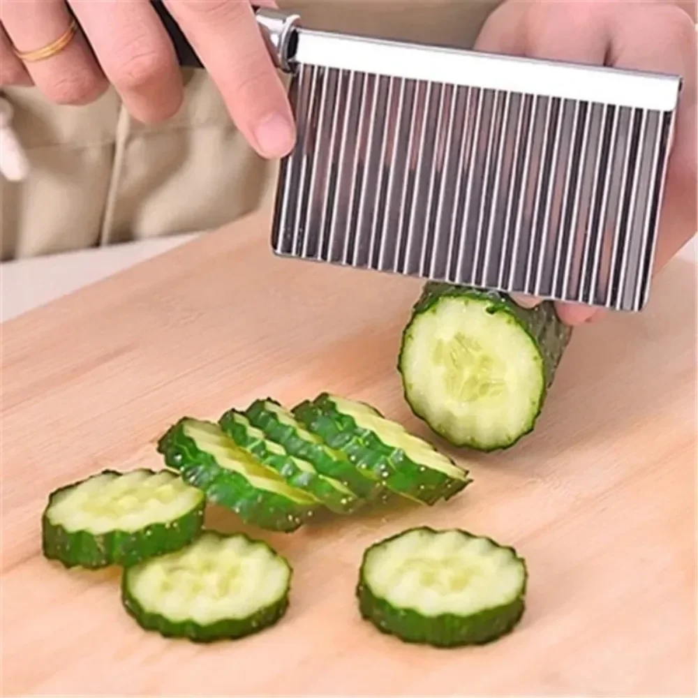 Potato French Fry Tool Kitchen Accessorie Stainless Steel Wave Serrated Multifunctional Chopper Carrot Slicer Vegetable supplies