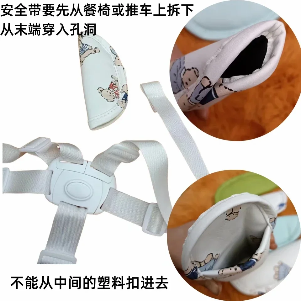 Housse De Ceinture De Sécurité Bébé - 3 Pièces - Gris - Pour Voiture Et Poussette