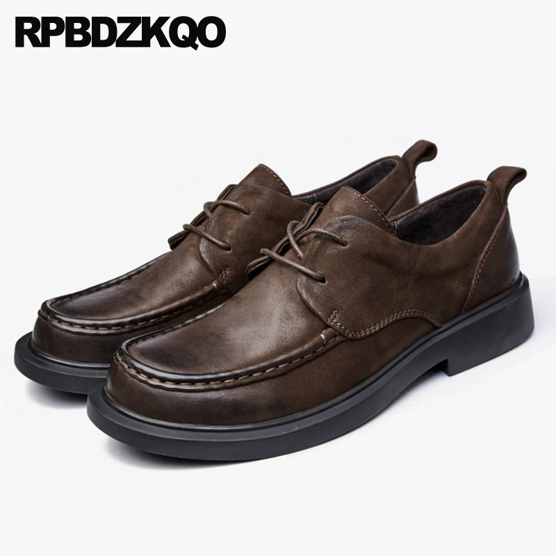 

Oxfords Spring Designer Office Business Genuine Leather Dress Retro Suede Men Shoes Italy Solid British Style European Lace Up