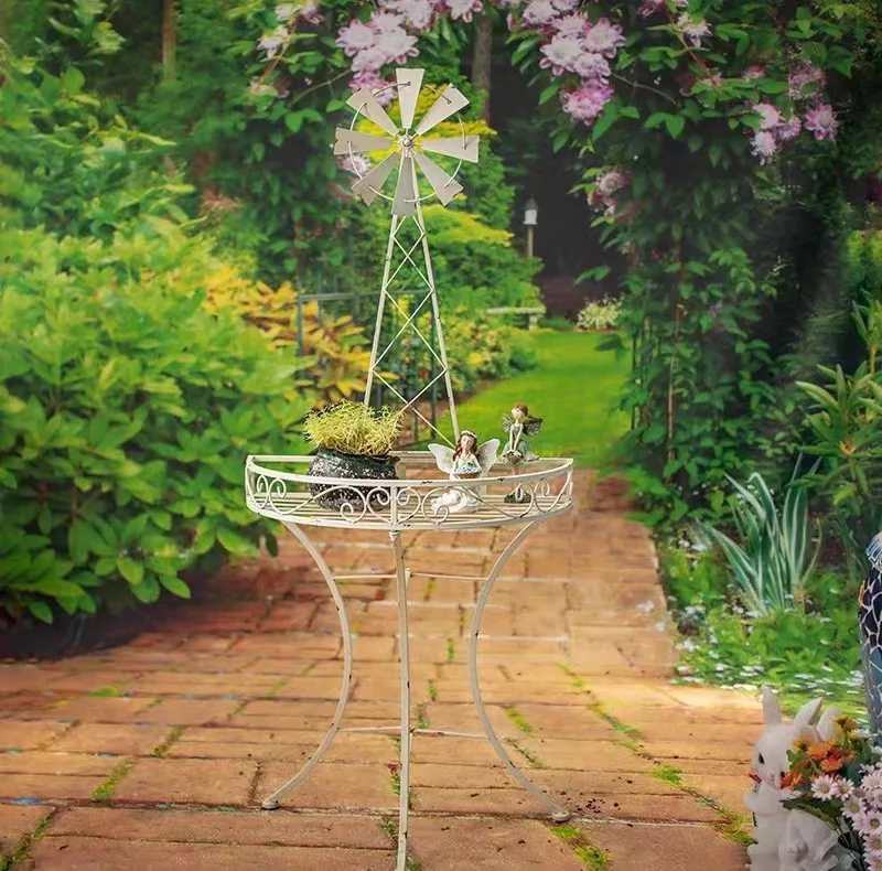 Moderno supporto creativo per fiori in ferro battuto, a 2 ripiani, supporto per piante da pavimento per casa, soggiorno, balcone (colore: bronzo), colore: nero (colore : bronzo