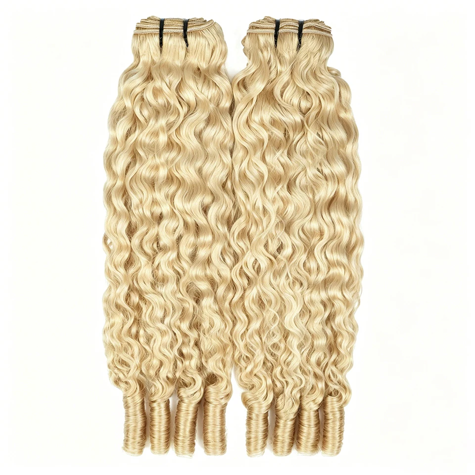 Phashion Burmese Curly 1/3 Pacchetti # Extension di capelli vergini ondulati colore 613, ricci e voluminosi, 100% capelli umani per donna, offerte speciali - immagine 3