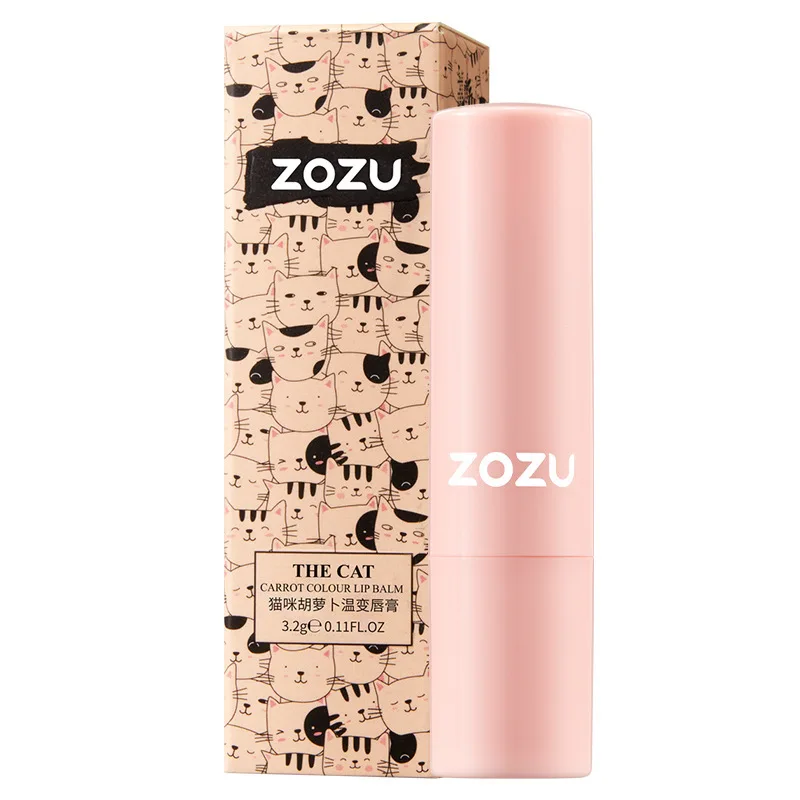ZOZU Cat Claw Warm Changing Lip Balm Carrot Moisturizing Non-sticky Cat Lip Balm