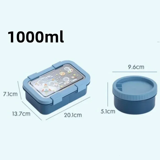 Boîte à déjeuner de dessin animé pour enfant, compartiment Portable, boîte à repas de pique-nique avec bol à soupe anti-fuite, boîte à Bento chauffante pour micro-ondes 6