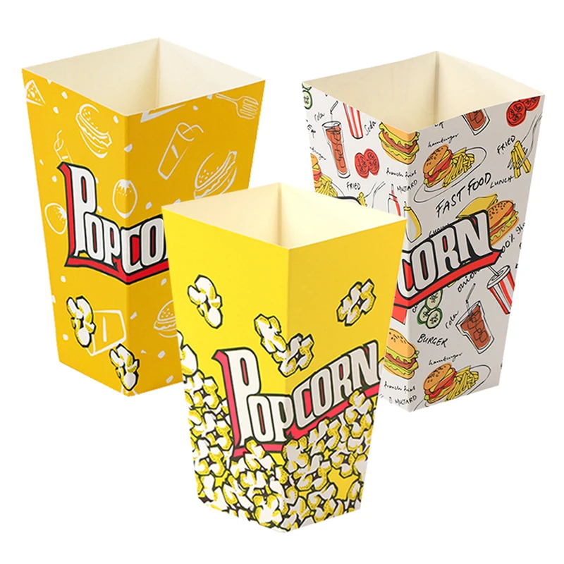 Party Theme Popcorn Containers - Set of 10/20/30 Decorative Paper Buckets