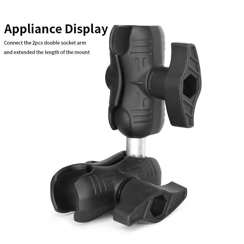 Dual Ball Connector 2.25"/"D" size allows two D-size linkages to be joined together and maintain flexible installation VIN-D-007