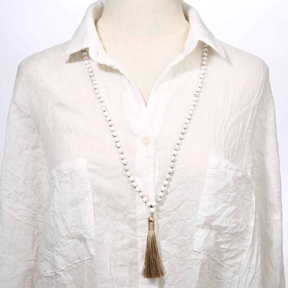 Howlite  ŵ 108 Japamala ,  䰡 ⵵ Mala ,    , 6mm