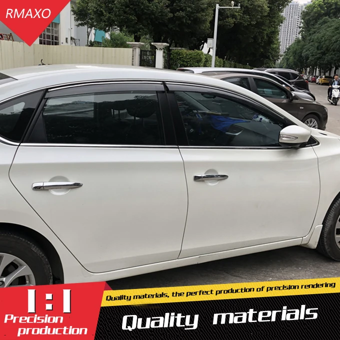 For Nissan Sentra Plastic Window Visor Vent Shades Sun Rain Deflector