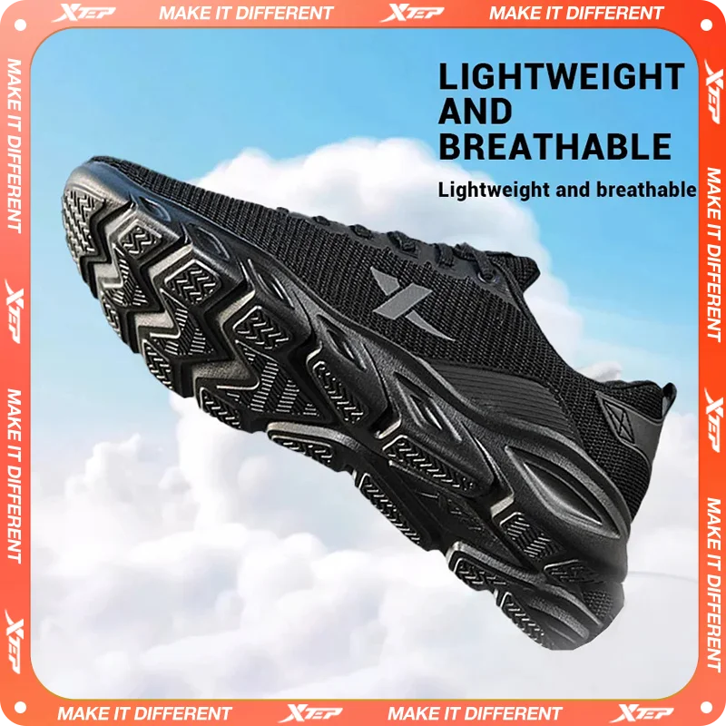 Xtep-러닝화, 남성용 통기성 메쉬 충격 흡수 스포츠 신발, 미끄럼 방지 경량 남성 스니커즈, 880119115131