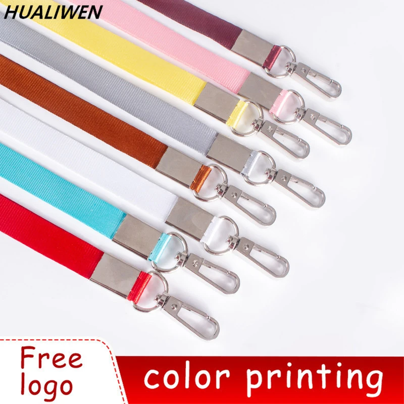 

5pcs Custom Logo Printed Key Lanyard Full Color Design Badge Clip And Employee Card Lanyard