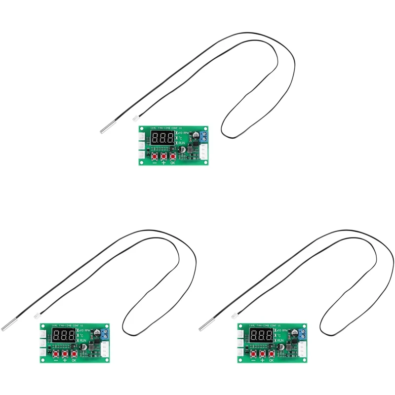 

Hot TTKK 3X DC 12V 24V 48V 5A 2 3 4 Wire PWM Motor Fan Speed Controller Governor Temperature Control Support EC EBM Fan