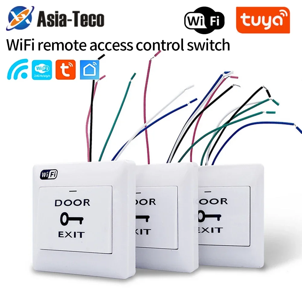 Tuya App WiFi Door Exit Button Voice Remote Door-Opening Wireless Release Push Switch For Access Control System