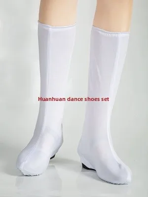 High Elastici Dance Boot Covers Mongolian Performance Red Gold Bla Patterned oe Covers for Tibetan Dance Youth Size