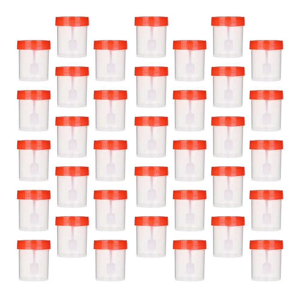 

100pcs Test Samples Sealed Containers Poo Cup with Screw Lid (Random Color)