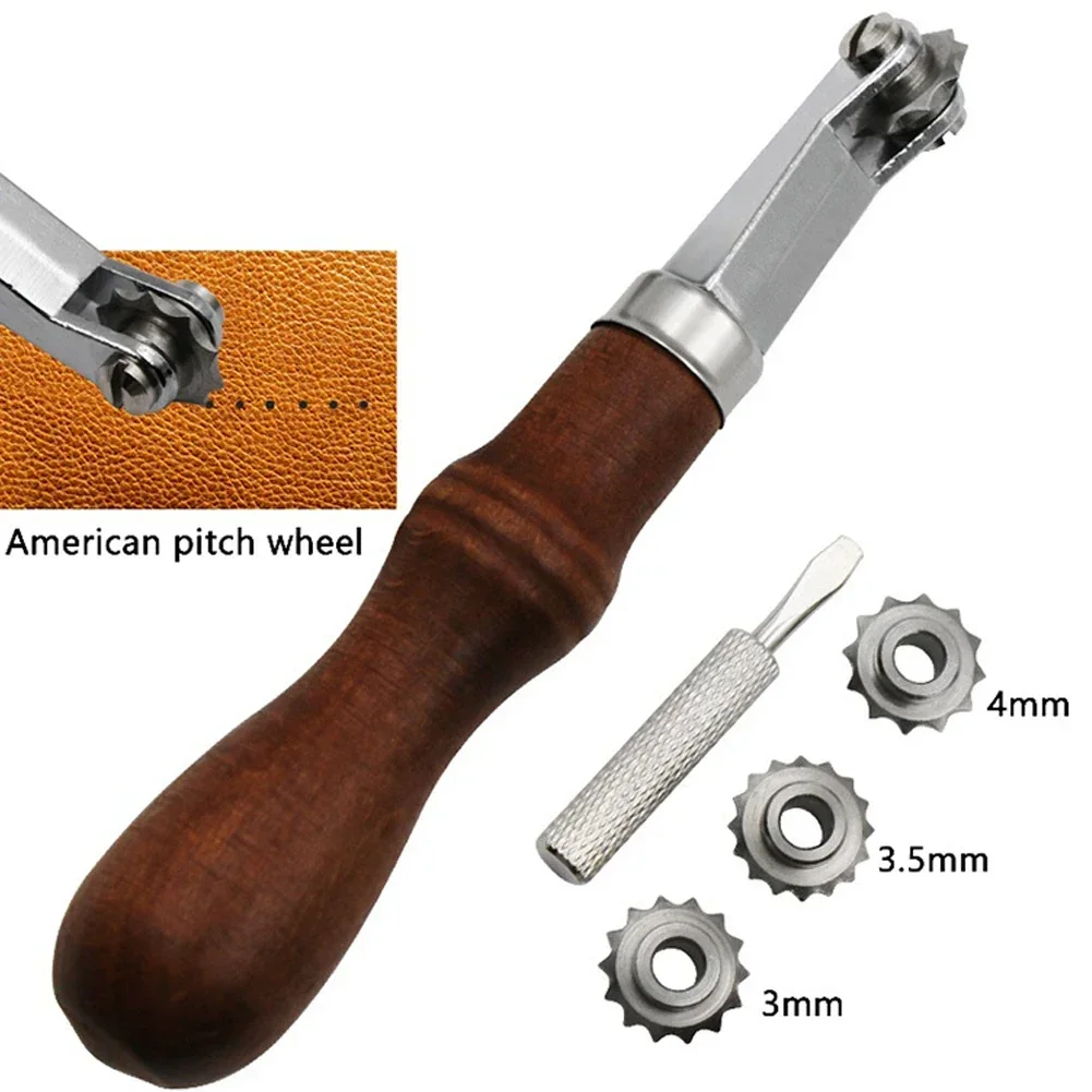 Leather Craft Kit DIY Spacing Stitch Line Marking Wheel Spacing Wheel 3mm 4mm 5mm 6mm Handmade Work Tool Set Auxiliary Punch leather craft tool kit leather craft tools leather craft tool