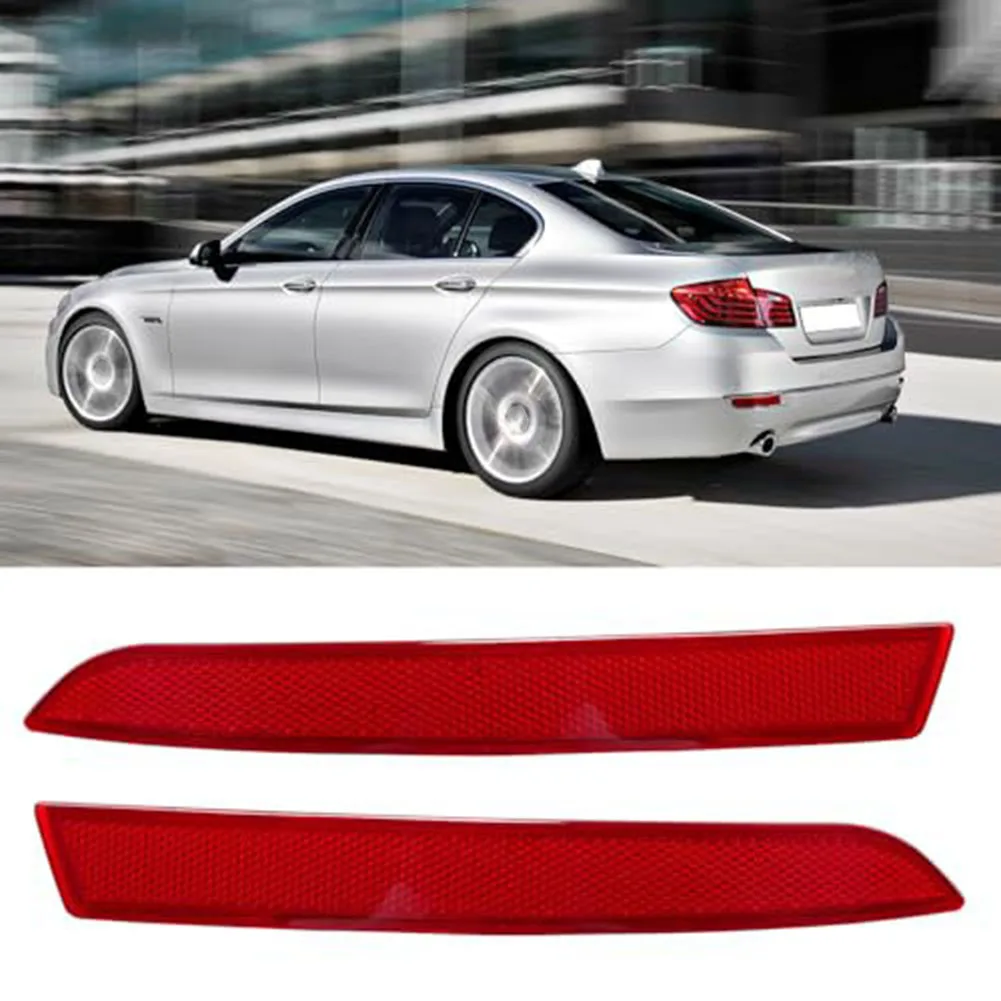 2PCS 자동차 후면 범퍼 반사 스트립 OEM 63147318555 BMW 5 시리즈 F10 F18 2014-2017 용 교체 부품