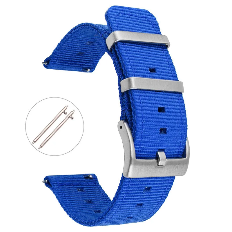 Durable Nylon Weave Watch Band with Stainless Steel Buckle - Quick Release, Waterproof Wrist Strap